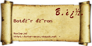 Botár Áron névjegykártya