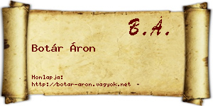 Botár Áron névjegykártya